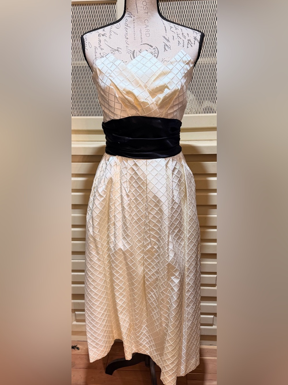 NWT VTG 80s A. J. Bari Sakowitz Strapless Dress 10 Fits Small (4/6)